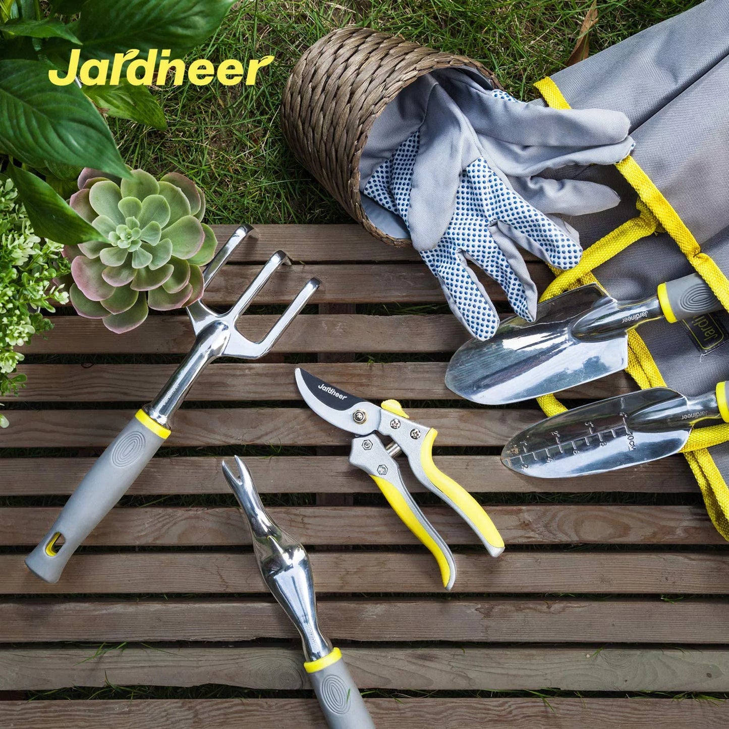 Jardineer Garden Tools Set, 8PCS Heavy Duty Garden Tool Kit,Gardening Tools Gifts for Women and Men