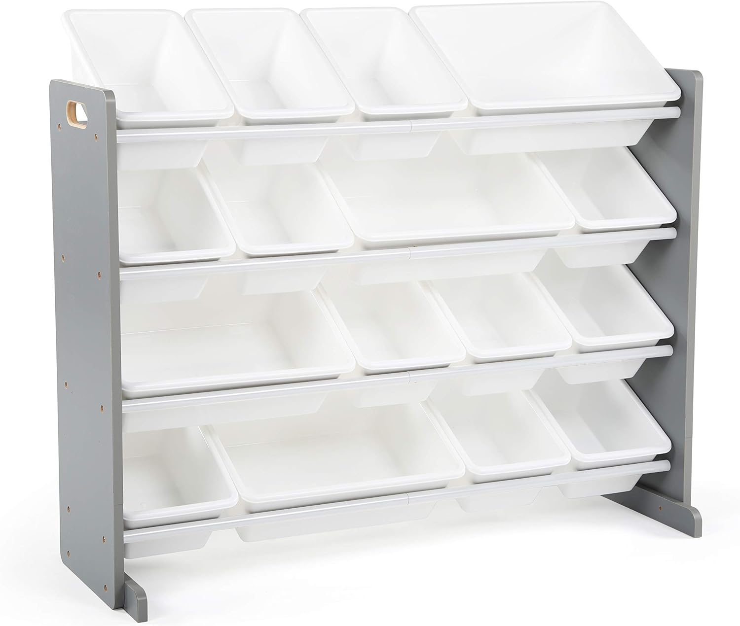 Supersized Storage Organizer with16 Removable Bins, Grey/White –Large Toy Storage Ideal for Kids Playrooms & Nurseries.